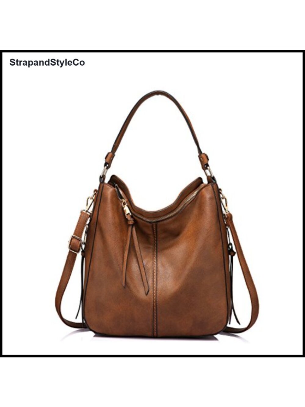 Hobo Crossbody Bag PU Leather Top Handle Shoulder Purse Tassel